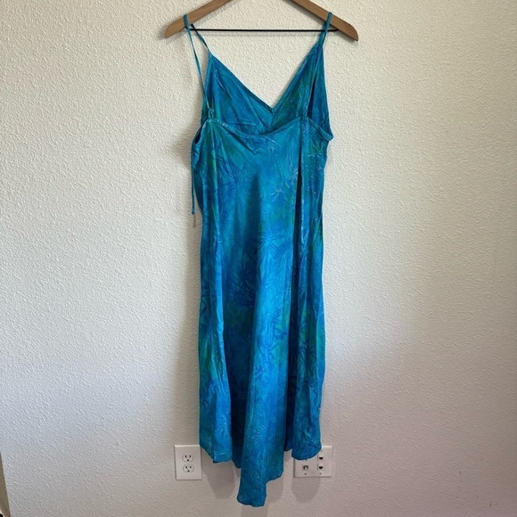 20. VTG Island Girl Women's XL Maxi Dress Hawaiian Tropical Blue Vacation Boho - Picture 8 of 9